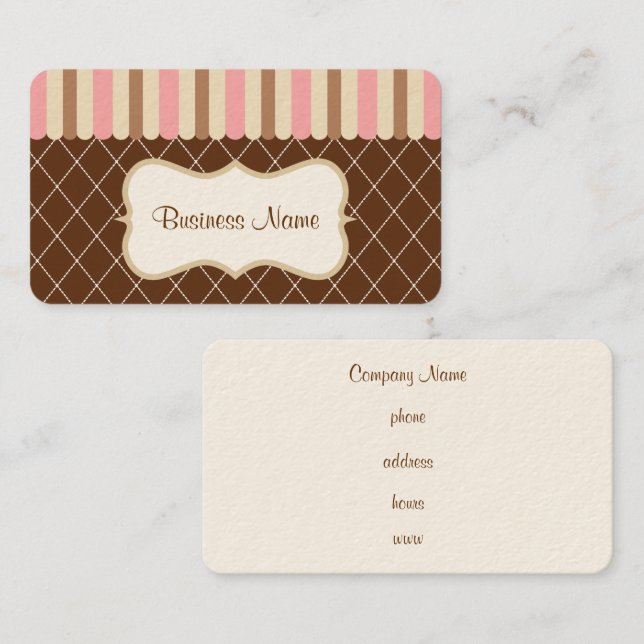 Visita Tarjeta de presentación dulce vintage (Anverso / Reverso)