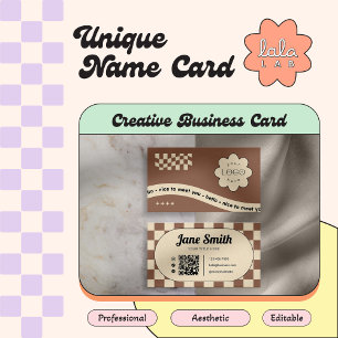 Visita Tarjeta de presentación editable Mocha Groovy para