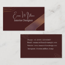 Tarjeta de presentación elegante burgundy dorada