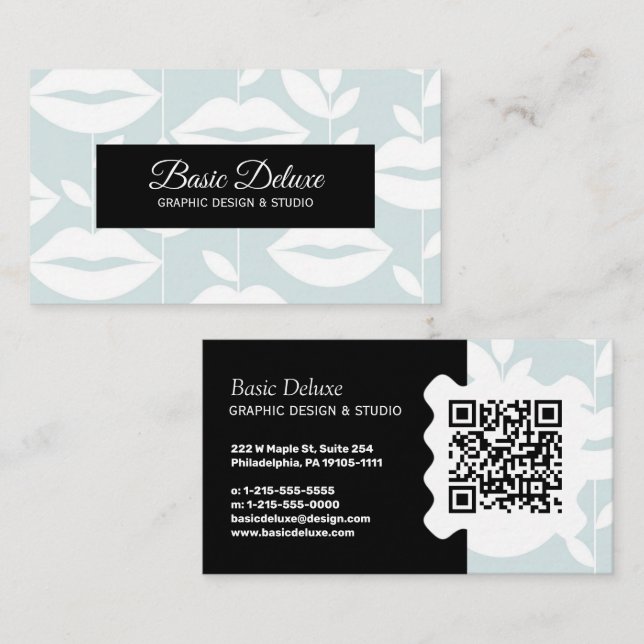 Visita Tarjeta de presentación elegante - Código QR  (Anverso / Reverso)