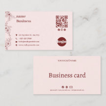 Tarjeta de presentación elegante con código QR flo