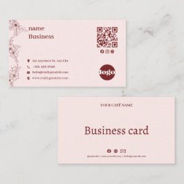 Visita Tarjeta de presentación elegante con código QR flo