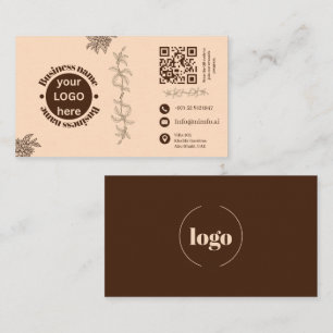 Visita Tarjeta de presentación elegante crema y marrón co