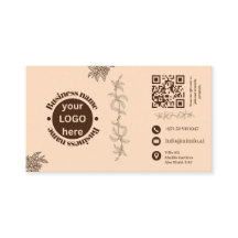 Tarjeta de presentación elegante crema y marrón co