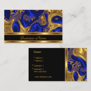 Visita Tarjeta de Presentación Elegante Exótico Azul Oro 