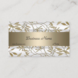 Visita Tarjeta de presentación elegante floral beige blan