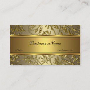 Visita Tarjeta de presentación elegante floral de bronce 