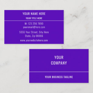Visita Tarjeta de Presentación Elegante Morada Crea Tu Pr