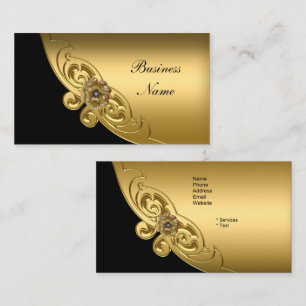 Visita Tarjeta de Presentación Elegante Negro Oro