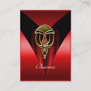 Visita Tarjeta de Presentación Elegante Rojo Art Deco Joy