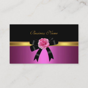 Visita Tarjeta de Presentación Elegante Rosa Rosa Negra D