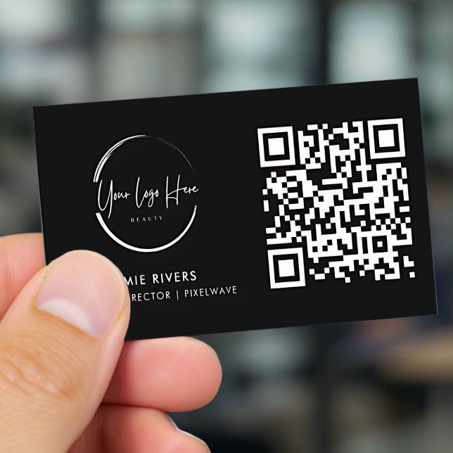 Visita Tarjeta de Presentación Empresarial con Código QR  (Modern Business Card - Front)