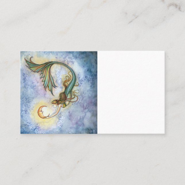 Visita Tarjeta de presentación en blanco Sirena Luna (Anverso)