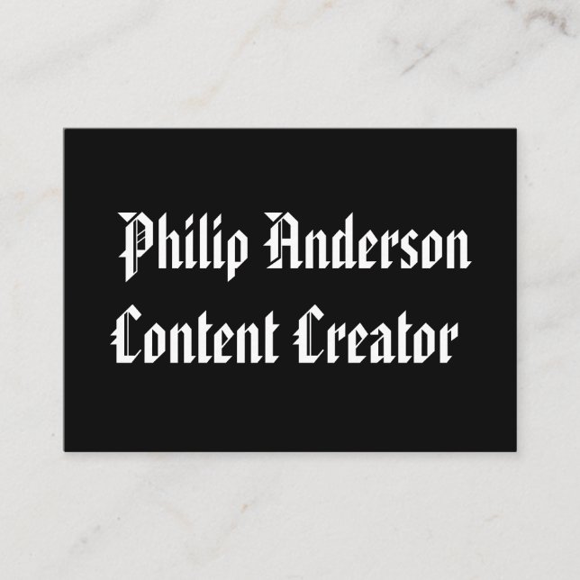 Visita Tarjeta de presentación en blanco y negro (Anverso)