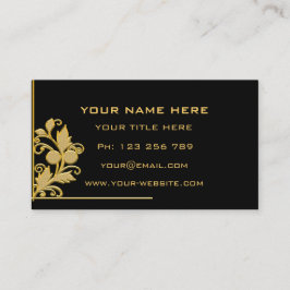 Visita Tarjeta de presentación en negro y dorado: diseña