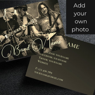 Visita Tarjeta de presentación en sepia de tu banda de mú
