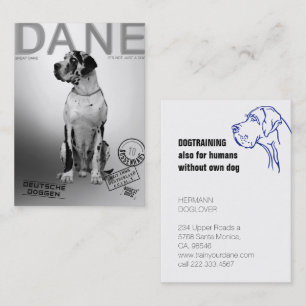 Visita Tarjeta de Presentación Estilo Revista Gran Danés