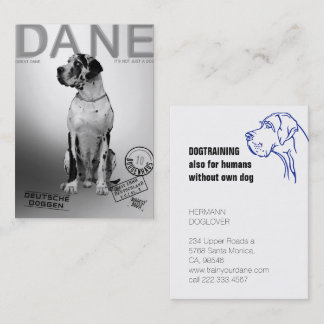 Visita Tarjeta de presentación estilo revista Gran Danés