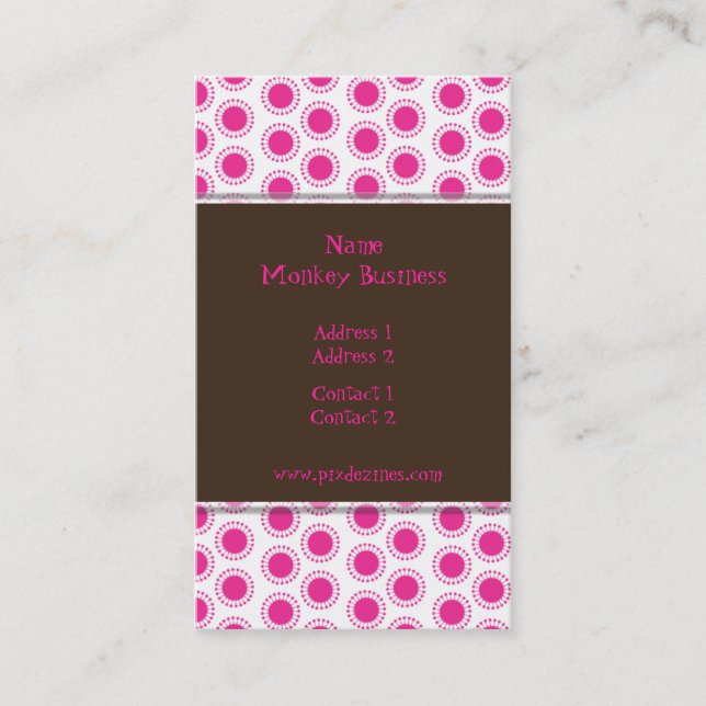 Visita Tarjeta de presentación ~ Estrellas retro, magenta (Anverso)