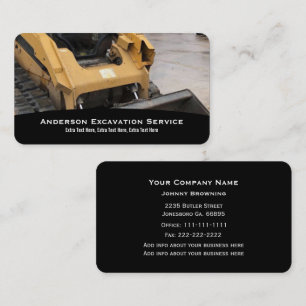 Visita Tarjeta de presentación Excavator Service