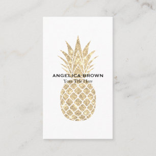 Visita Tarjeta de presentación Faux Purpurina Pineapple