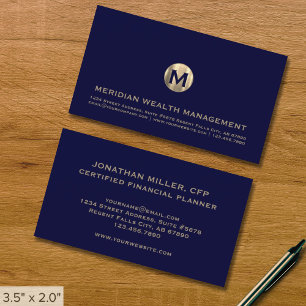 Visita Tarjeta de presentación financiera Gold Monogram