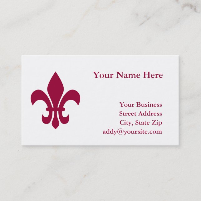 Visita Tarjeta de presentación Fleur de Lis (Anverso)