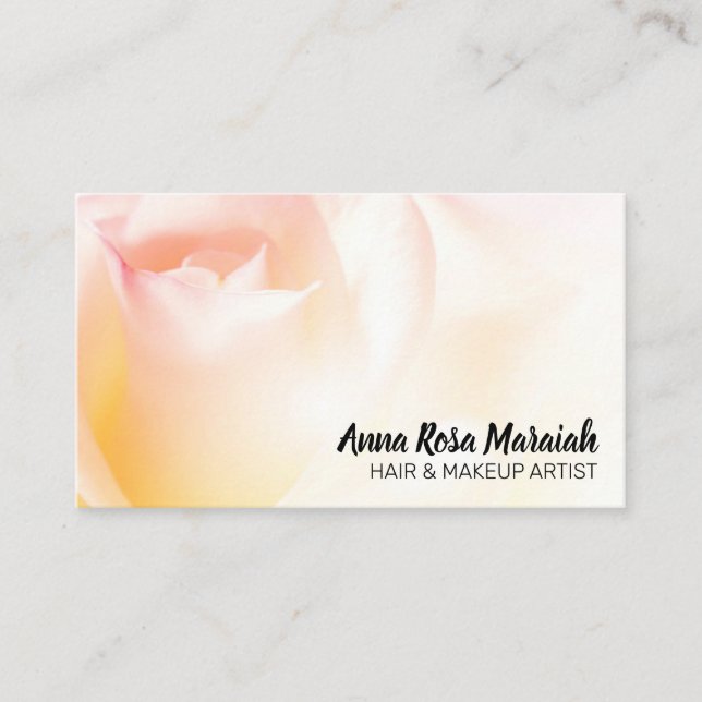 Visita *~* Tarjeta de presentación Flor Pastel de Rosa Fl (Anverso)