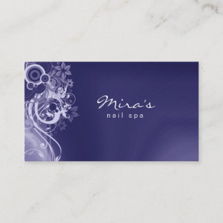 Visita Tarjeta de presentación floral azul retro