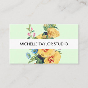 Visita Tarjeta de presentación floral boho amarilla botán