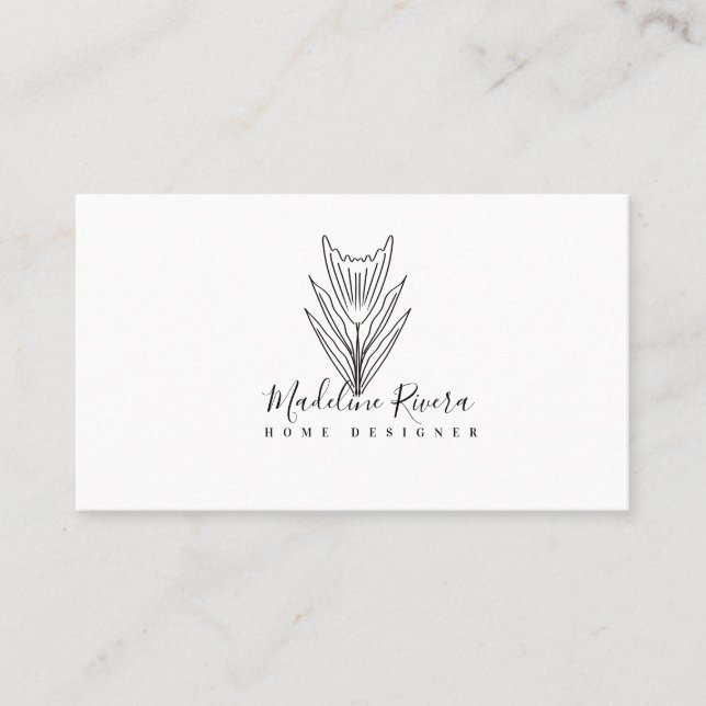 Visita Tarjeta de presentación floral botánica minimalist (Anverso)