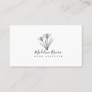 Visita Tarjeta de presentación floral botánica minimalist
