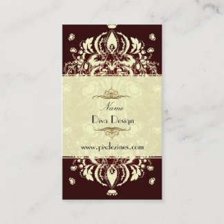Visita Tarjeta de presentación Floral Damask Crimson Red