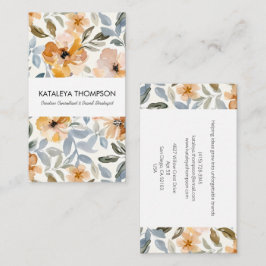 Visita Tarjeta de presentación floral de otoño personaliz