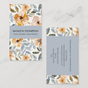 Visita Tarjeta de presentación floral de otoño personaliz