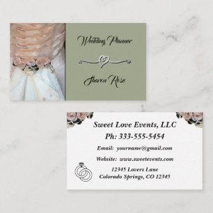 Visita Tarjeta de presentación Floral Dusty Sage Wedding
