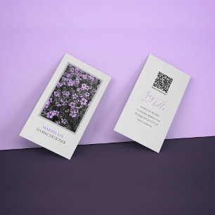 Visita Tarjeta de presentación floral elegante blanca con