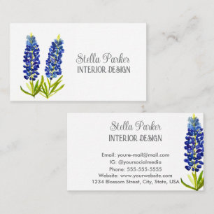 Visita Tarjeta de presentación floral elegante de Bluebon