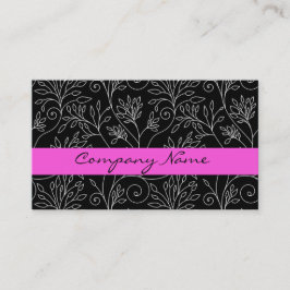 Visita Tarjeta de presentación floral en blanco y negro