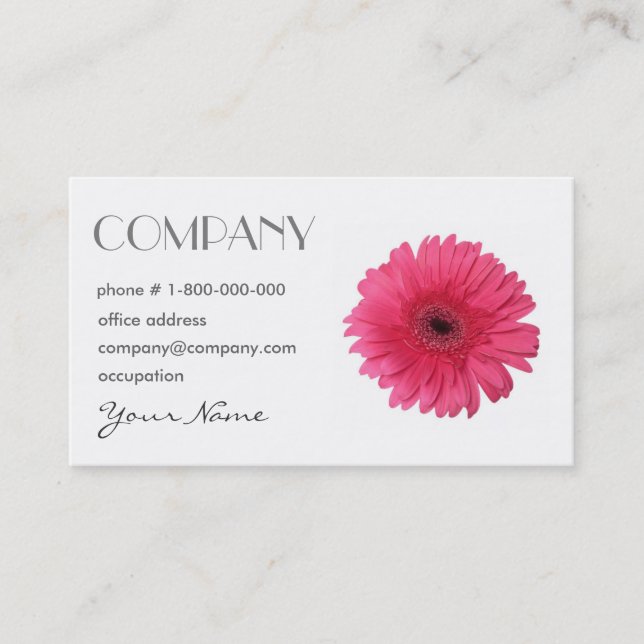 Visita Tarjeta de presentación Floral Gerbera Daisy (Anverso)