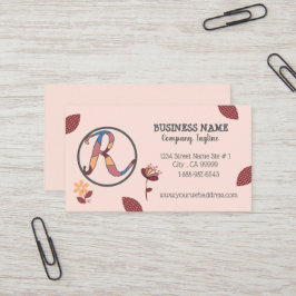 Visita Tarjeta de presentación Floral Pinky Peach con log