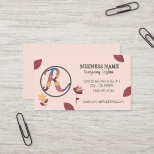 Visita Tarjeta de presentación Floral Pinky Peach con log