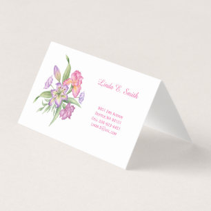 Visita Tarjeta de Presentación Floral Plegada