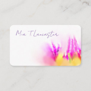 Visita Tarjeta de presentación floral púrpura de acuarela