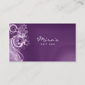 Visita Tarjeta de presentación floral retro morado