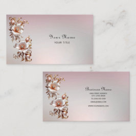 Visita Tarjeta de presentación floral rosa decorativa