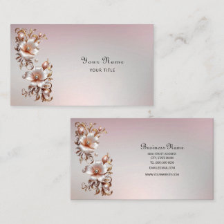 Visita Tarjeta de presentación floral rosa decorativa