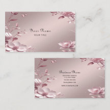 Tarjeta de presentación floral rosa delicada