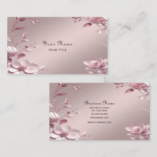 Visita Tarjeta de presentación floral rosa delicada