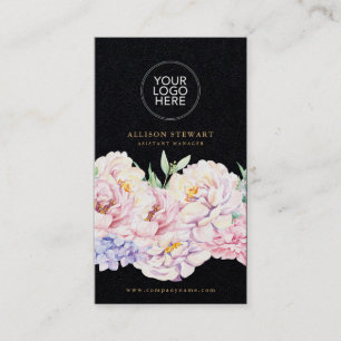 Visita Tarjeta de presentación floral simple con código Q